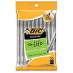 Bic Round Stic Medium Ballpoint Pens 10/Pkg-Black