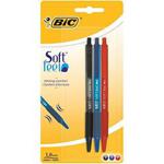 BIC Soft Feel Ballpoint Pens Medium Point (1.0 mm) - Assorted Colours, Pack of 3