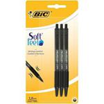 BIC Soft Feel Ballpoint Pens Medium Point (1.0 mm) - Black, Pack of 3