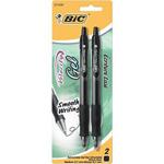 Bic Velocity Retractable Medium Point Gel Pens 2/Pkg-Black