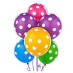 Big Polka Dot White Spots Spring Assorted 11″ Latex Balloons x 5