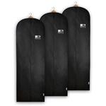 Black Garment Bags Dress Covers Clothes Gown Breathable Storage Protector Travel Carrier Pack of 3