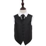 Black Greek Key Wedding Waistcoat & Cravat Set for Boys 32'