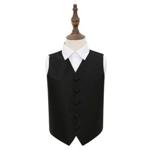 Black Solid Check Wedding Waistcoat for Boys 30'