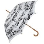 Black & White Music Notes Umbrella - Black Notes on White Background