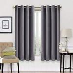 Blackout Curtains 2 Panels Set Thermal Insulated Window Treatment Solid Eyelet Darkening Curtain for Living Room Bedroom Nursery,Dark Grey,46x54 Inches