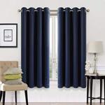 Blackout Curtains 2 Panels Set Thermal Insulated Window Treatment Solid Eyelet Darkening Curtain for Living Room Bedroom Nursery,Navy,46x54 Inches