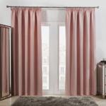 (Blush Pink, 46″ wide x 54″ drop) Dreamscene Pencil Pleat Blackout Curtains Dreamscene Pencil Pleat Blackout Curtains PAIR of Ready Made Thermal Tape Top Dreamscene Pencil Pleat Blacko