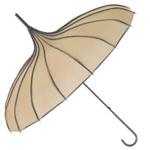 Boutique Ribbed Pagoda Umbrella by Soake - Beige