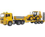 Bruder MAN TGA Low Loader Truck with JCB 4CX Backhoe Loader