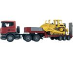 Bruder Scania R-Series Truck with Low Loader and Caterpillar Bulldozer (03555)