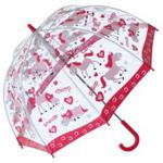 Bugzz PVC Dome Umbrella for Children (New Design) - Ponies and Hearts