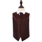 Burgundy Greek Key Wedding Waistcoat & Cravat Set for Boys 24'