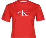 Calvin Klein Straight Cropped Logo T-shirt fiery red