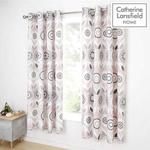 Catherine Lansfield Annika Easy Care Eyelet Curtains Pink 66x72 Inch