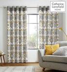 Catherine Lansfield Annika Eyelet Curtains 66x72 Inch Ochre