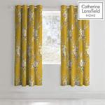 Catherine Lansfield Canterbury Easy Care Eyelet Curtains Ochre, 66x72 Inch