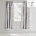 Catherine Lansfield Canterbury Easy Care Pencil Pleat Curtains Grey, 66x72 Inch