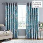Catherine Lansfield Canterbury Eyelet Curtains 90x90 Inch Teal