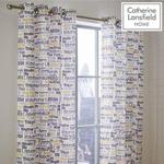 Catherine Lansfield Cityscape Easy Care Eyelet Curtains 66x72 Inch Ochre