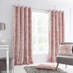 Catherine Lansfield Crushed Velvet 66 x 54 Inch Eyelet Curtain Pair Blush