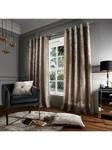 Catherine Lansfield Crushed Velvet Eyelet Curtains Black