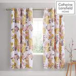 Catherine Lansfield Elina Floral Eyelet Curtains 66 x 72 Inch Blush