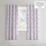 Catherine Lansfield Folk Unicorn Easy Care Eyelet Curtains Pink, 66x72 Inch