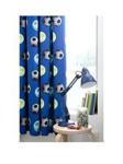 Catherine Lansfield Football Lined Curtains, Blue Blue