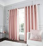 Catherine Lansfield Glitzy Eyelet Curtain 66x72 Inch Blush