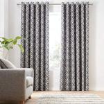 Catherine Lansfield Lattice Curtain 66x90 Inch Charcoal