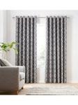 Catherine Lansfield Lattice Eyelet Curtains Charcoal