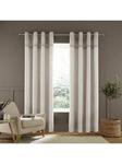 Catherine Lansfield Melville Woven Texture Eyelet Curtains Grey