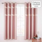 Catherine Lansfield Sequin Cluster Eyelet Curtains 66x90 inch Blush