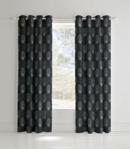 Catherine Lansfield Skulls Eyelet Curtains 168x183cm - Grey