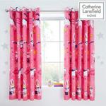 Catherine Lansfield Super Bunny Easy Care 66x72 Inch Eyelet Curtains Pink