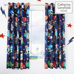 Catherine Lansfield Super Dog Easy Care 66x72 inch Eyelet Curtains Navy