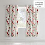 Catherine Lansfield Wild Poppies Easy Care Eyelet Curtains Multi, 66x72 Inch