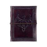 Celtic Winged Dragon Leather Journal | 13.5cm x 18.5cm | Handmade, Fair Trade & Eco Friendly Leather Bound Notebook Alternative for Men and Women