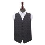 Charcoal Grey Paisley Wedding Waistcoat 42'