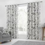 Charity Pair of Eyelet Lined Curtains Grey 117 x 182 cm