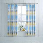 Charlotte Thomas Curtains, Polyester-Cotton, Blue/Lemon, Full