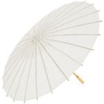 Chinese Paper and Bamboo Parasol - Wedding White