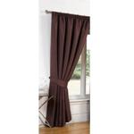 (Chocolate Brown, 46″ wide x 72″ drop) Luxury Faux Silk Blackout Curtains Including Tiebacks - All Colours & Sizes