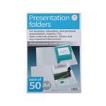 Corporate Presentation Folders A4 Gloss Pack of 50, White Gloss