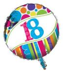 Creative Converting Bright and Bold 18th Birthday 2-Sided Round Mylar Balloon