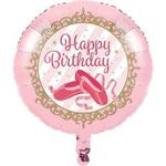 Creative Converting Party Supplies Twinkle Toes Ballerina Ballet Happy Birthday Foil Balloon Party Decorations 18″ Pink