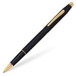 CROSS Classic Century Classic Black Rollerball Pen with 23CT Gold-Plated Appointments incl. Premium Gift Box - Refillable Rolling Ball Pen