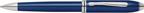 CROSS Townsend Polished Quartz Blue Lacquer Ballpoint Pen with Rhodium-Plated Appointments incl. Luxury Gift Box - Refillable Medium Ballpen