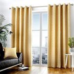 Curtina - Africa - Ready Made Lined Eyelet Curtains - 46″ Width x 72″ Drop (117 x 183cm) in Ochre